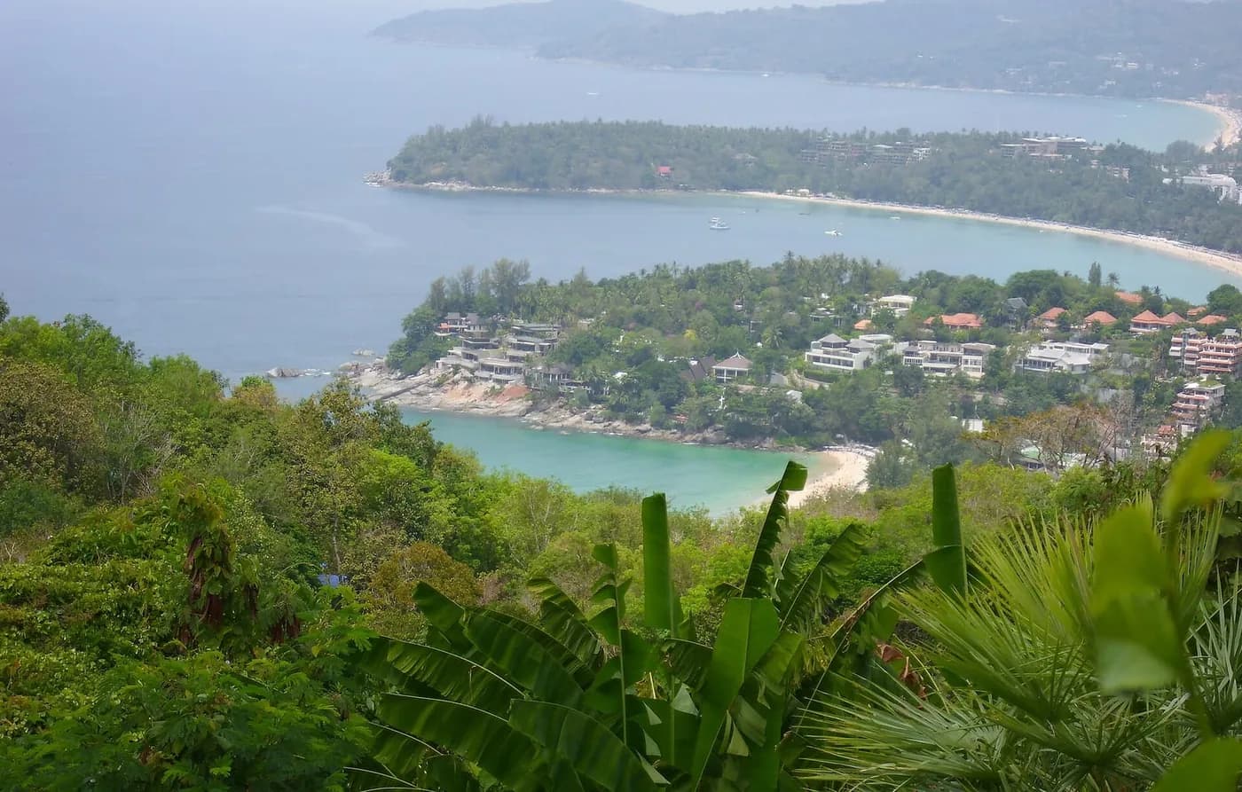 Kata Noi, Kata and Karon beaches on Phuket's green west coast, seen from Karon Viewpoint